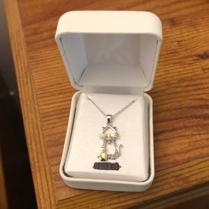 Cat And Kitten Sterling Silver Necklace